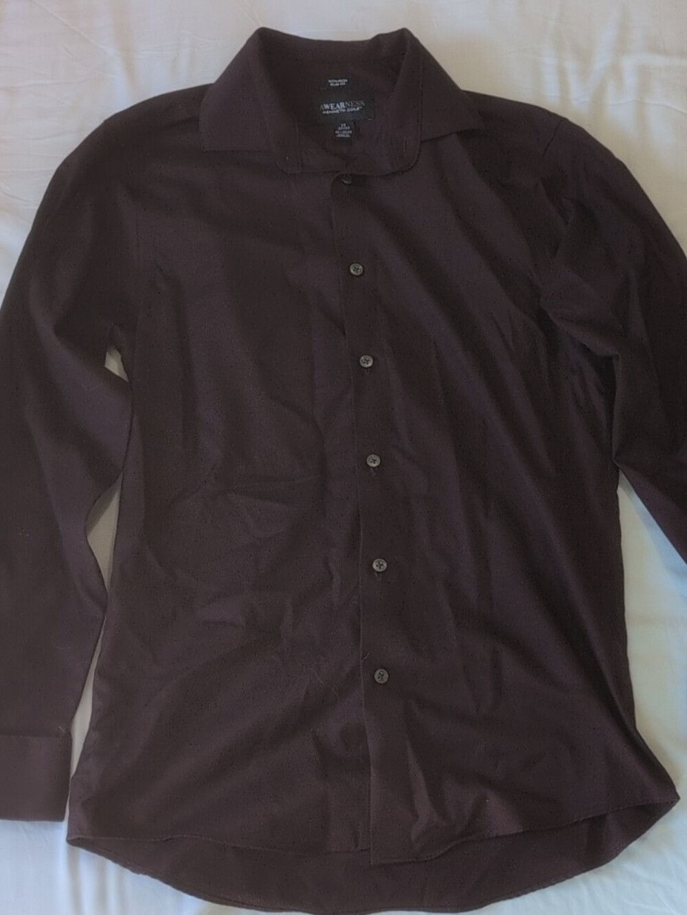Kenneth Cole - Men's Dark Plum Button-Up Jacket Shirt